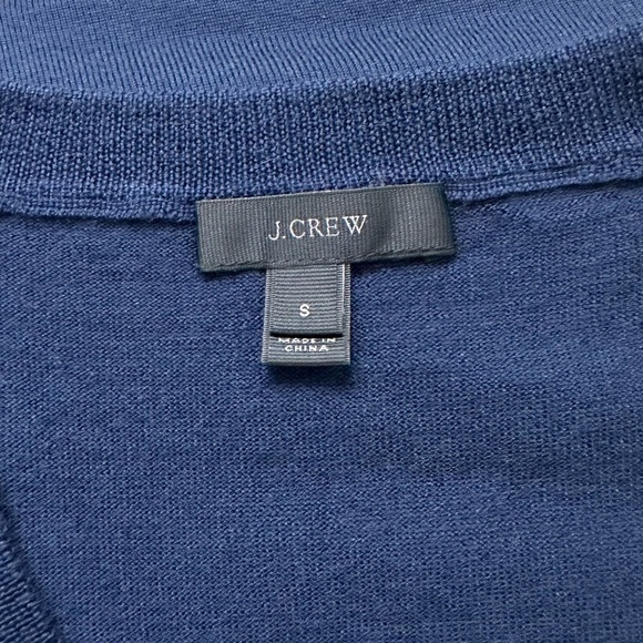 J. Crew Blue Merino Wool Sweater Navy Blue Size Small Long Sleeves EUC - Picture 3 of 10
